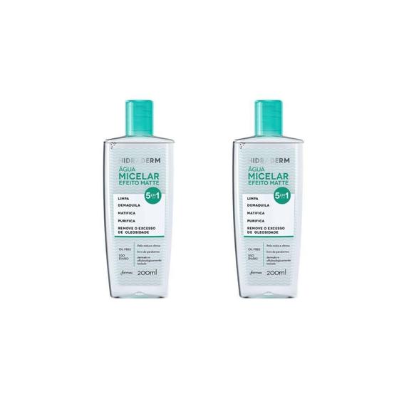 Imagem de Agua Micelar Hidraderm 200Ml Efeito Matte 5Em1 - Kit Com 2Un
