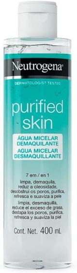 Imagem de Água Micelar Purified Skin 7 em 1 Demaquilante Neutrogena - 400ml