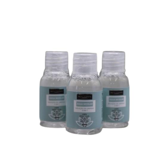 Imagem de Agua Micelar Solução Limpeza 5 em 1 Realgems 30ml Kit 50 Uni