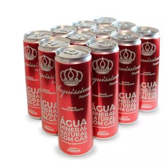 Água Mineral Acquissima Com Gás Lata 350ml - Kit 36 Unidades - Água ...
