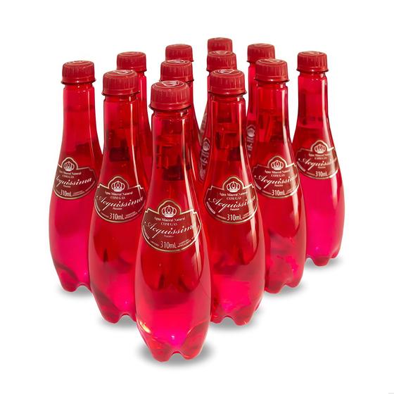 Imagem de Água mineral com gás acquissima 12x310ml garrafa rosa 