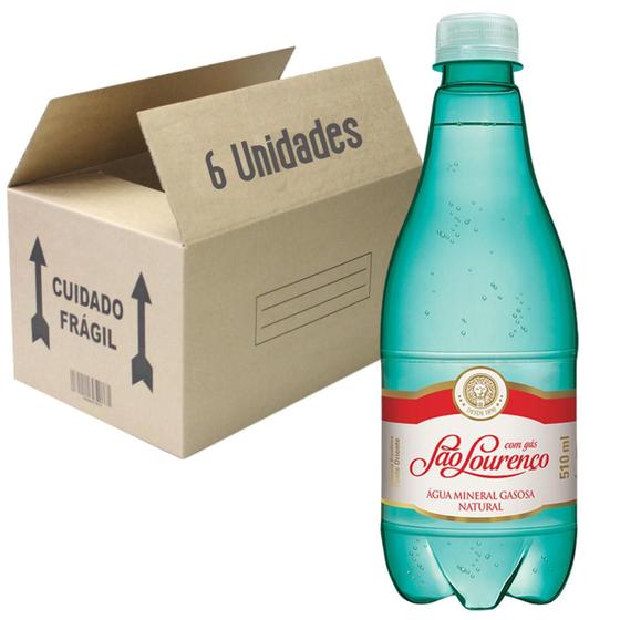Água Mineral Com Gás Pet São Lourenço 510Ml (6 Unidades) - Água Mineral