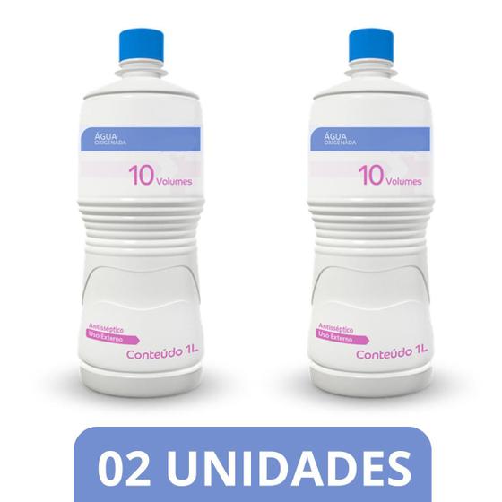Imagem de Água Oxigenada 10 Volumes 1 Litro Antisséptico - 02 unidades