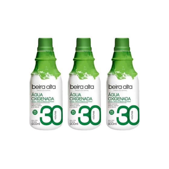 Imagem de Agua Oxigenada Beira Alta 900Ml 30 Volumes - Kit Com 3Un