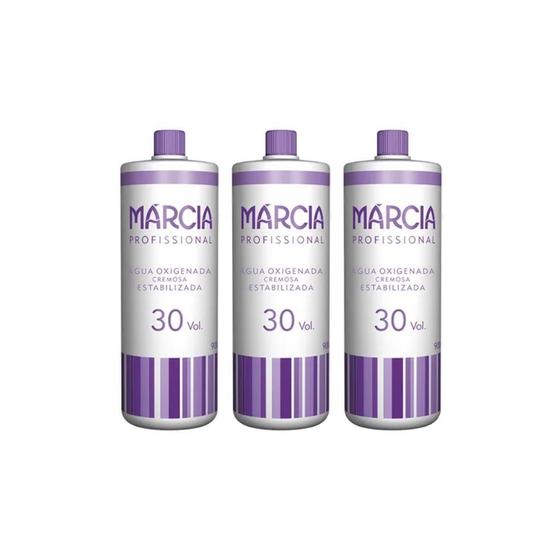 Imagem de Agua Oxigenada Marcia 900Ml 30 Volumes Cremosa - Kit Com 3Un