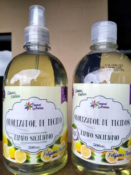 Imagem de Agua Perfuma Odorizador de Tecidos Roupas cerejeira bambu maça Lojas Com Refil 500ml