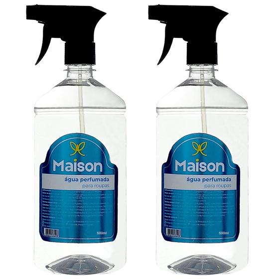 Imagem de Água Perfumada Roupas e Tecidos 500ml Rosa Búlgara Kit 2 unidades - Maison