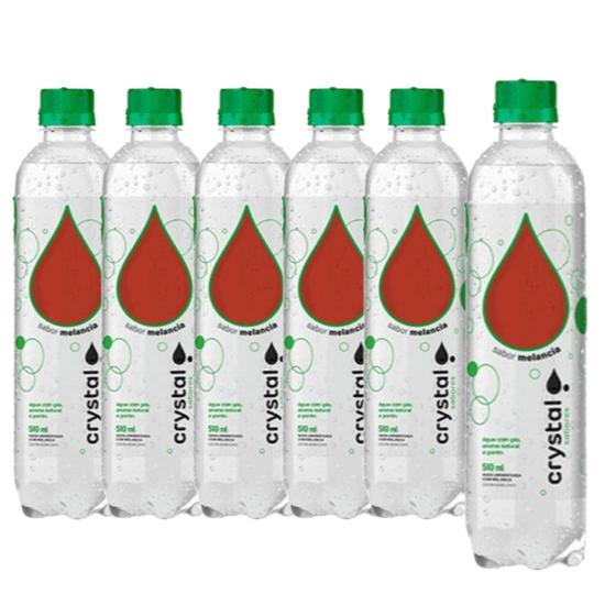 Imagem de Água saborizada com gás melancia crystal garrafa 510ml fardo6 unidades