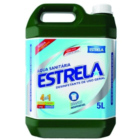 Imagem de Água Sanitária Estrela 5L - Desinfecção e Limpeza Eficiente