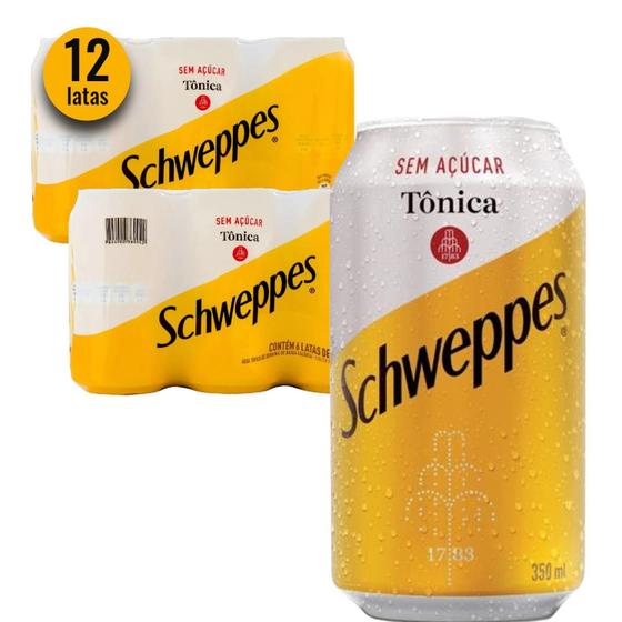 Imagem de Água Tônica Schweppes Sem Açúcar 350Ml (12 Latas)