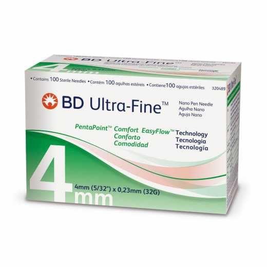 Imagem de Agulha Bd Para Caneta 4Mm Pentapoint Com 100 Unidades