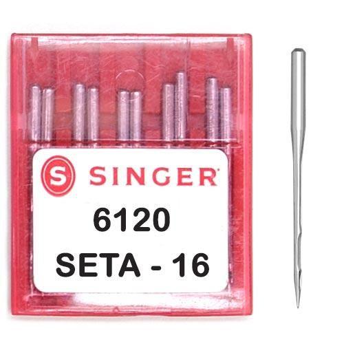 Imagem de Agulha Industrial Singer 6120 (Overloque e Interloque) Ponta Seta - 10 unid