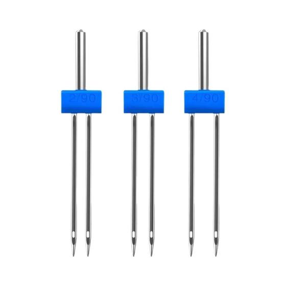 Imagem de Agulhas Duplas Para Máquina De Costura, 9 Peças Para A Maioria Das Máquinas Domésticas, Tamanhos 2.0