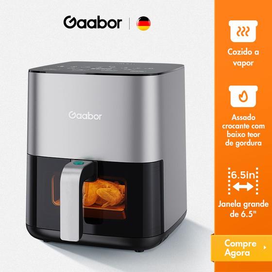 Air Fryer Gaabor Fritadeira Elétrica Com Visor Sem Óleo 127V 1450W Inox