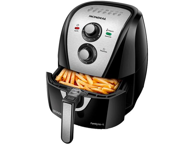 Air Fryer Mondial Family AFN-40-BI Preto e Inox 4L com Timer Air Fryer Mondial Family AFN-40-BI Preto e Inox 4L com Timer