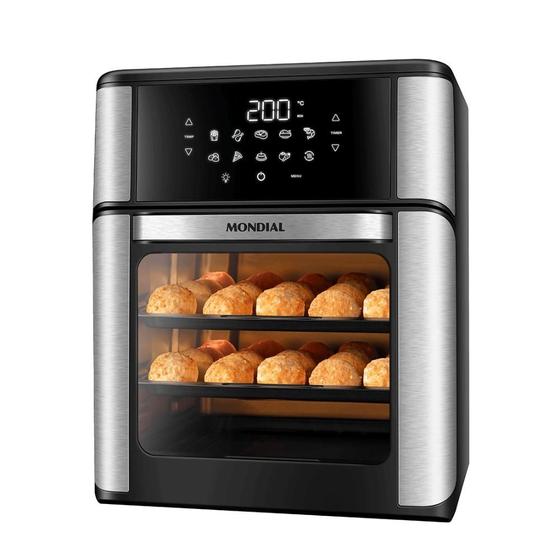 Imagem de Air Fryer Mondial Oven Mini Forno 12 Litros com Assadeiras Até 200ºC 2000W AFO-12