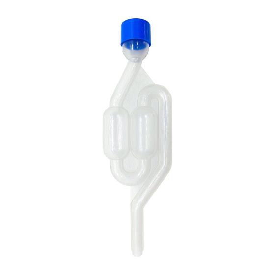 Imagem de Airlock Válvula Tipo S com Tampa Air Lock Para Fermentação Cerveja Conserva Água Álcool Gás Plástico