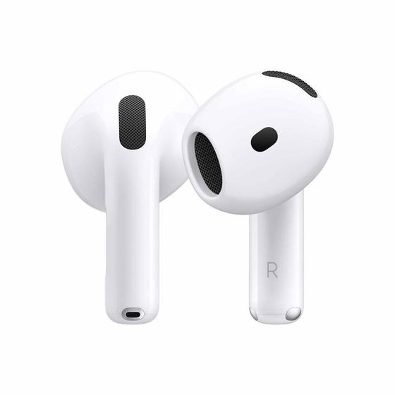 Imagem de AirPods 4 Apple com Cancelamento Ativo de Ruído, Estojo de Recarga USB-C, Branco - MXP93BZ/A
