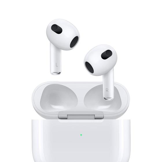 Imagem de AirPods Apple, 3ª geração, com estojo de recarga Lighting, Branco - MPNY3BE/A