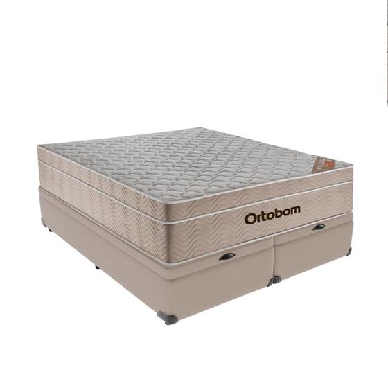 Imagem de Airtech Colchão Ortobom Queen com Baú Bege SpringPocket