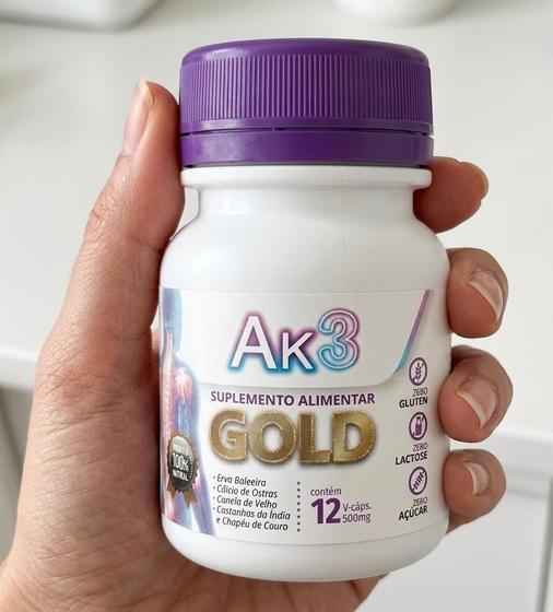 Ak3 Gold com 12 Cápsulas de 500mg Suplemento Alimentar