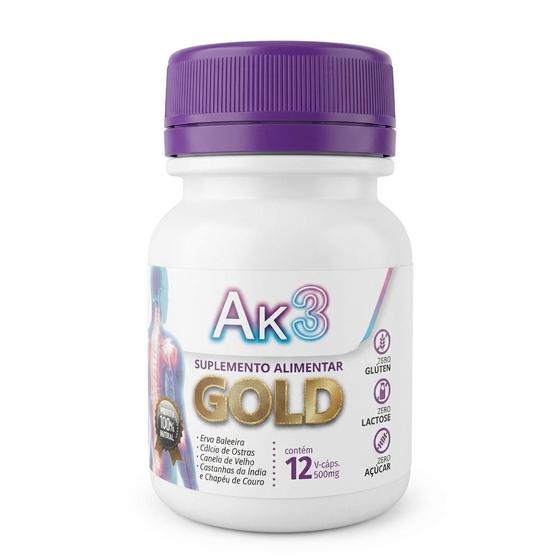 Ak3 Gold com 12 Cápsulas de 500mg Suplemento Alimentar