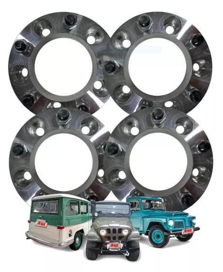 Imagem de Alargador Espaçador Roda 50mm 5 Furos Para Jeep Willys 4 Pçs