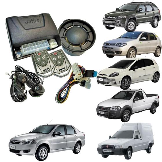 Imagem de Alarme Automotivo Antiroubo Bloqueio do Motor Kit Completo Com 2 Controles Aplicação Linha Fiat Palio Linea Punto Idea Strada Fiorino Mobi