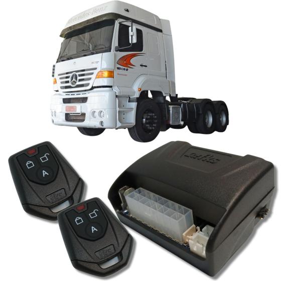 Imagem de Alarme caminhões auto 12v e 24v fks fk902 2 controles linha pesada corta ignição bloqueador e trava