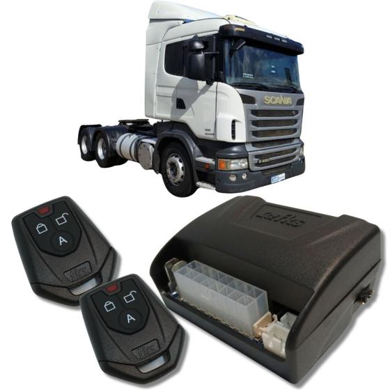 Imagem de Alarme caminhões auto 12v e 24v fks fk902 2 controles linha pesada corta ignição bloqueador e trava