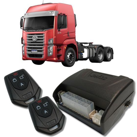 Imagem de Alarme caminhões auto 12v e 24v fks fk902 2 controles linha pesada corta ignição bloqueador e trava