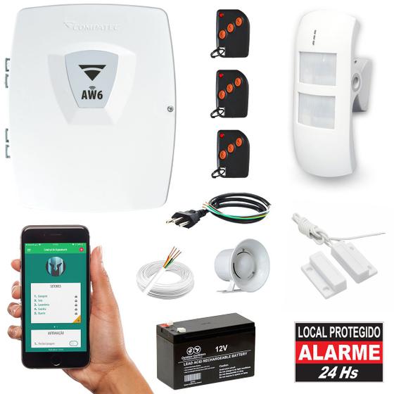 Imagem de Alarme Casa Comércio Wifi Externo Sensor Presença + Abertura