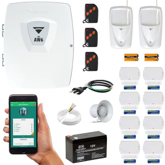 Imagem de Alarme Casa Wifi Via Internet 10 Sensores Sem Fio Aplicativo