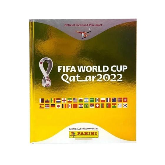 Álbum Capa Dura Dourado Copa Mundo Qatar 2022 Limitado Menor preço em Álbum Capa Dura Dourado Copa Mundo Qatar 2022 Limitado
