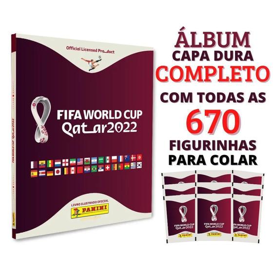 Imagem de Album Completo Copa 2022 Qatar Capa Dura Com 670 Figurinhas