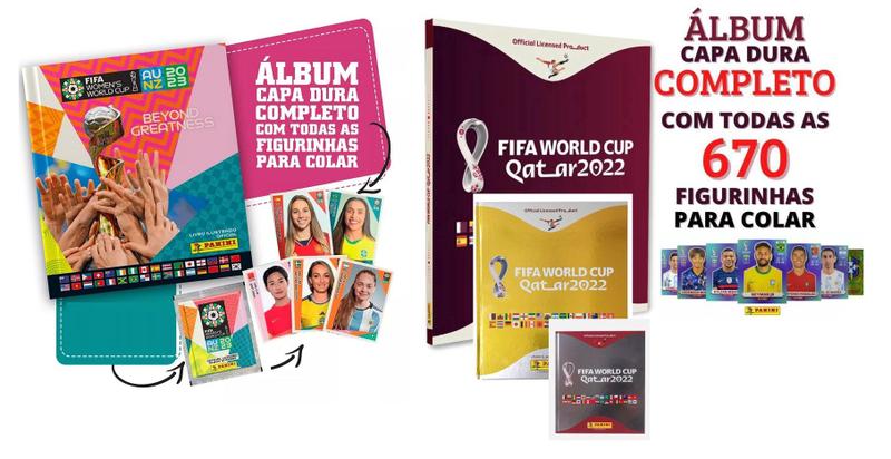 Imagem de Album Completo Copa do Mundo 2022 Qatar + Album Copa Feminina 2023 Total de 1250 Figurinhas Para Colar