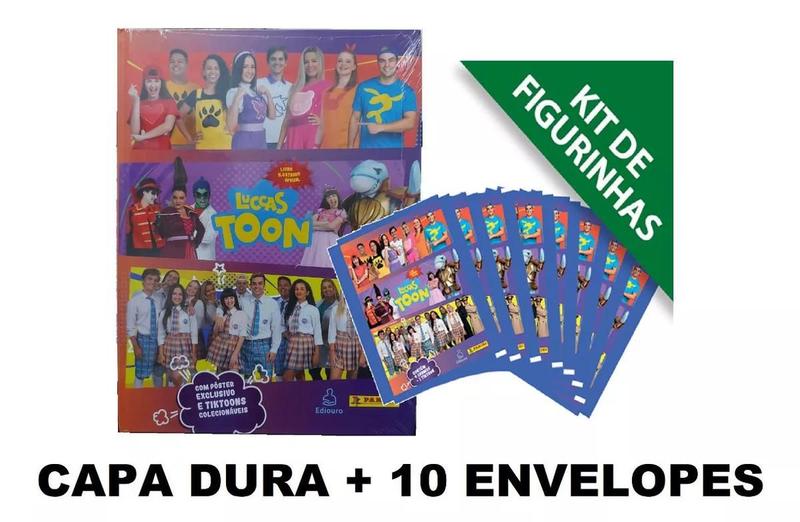 Imagem de Album de Capa Dura do Luccas Neto 2 Luccas Toon com 10 envelopes 40 figurinhas e 10 Tiktoons