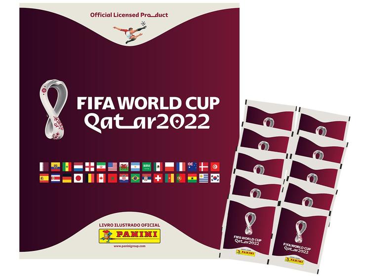 Imagem de Álbum de Figurinhas Copa do Mundo Qatar 2022 com 10 Pacotes de Figurinhas Panini