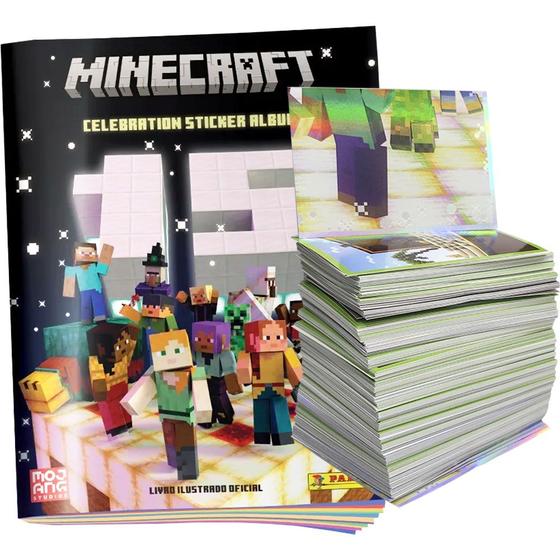 Imagem de Album de Figurinhas Minecraft 2024 Coleção Completa P/ Colar