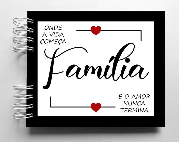 Imagem de Álbum de fotos para Scrapbook tema Família 15,7x18,5cm