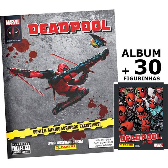 Imagem de Album Deadpool Marvel Figurinhas Em Quadrinhos + 30 Cromos 