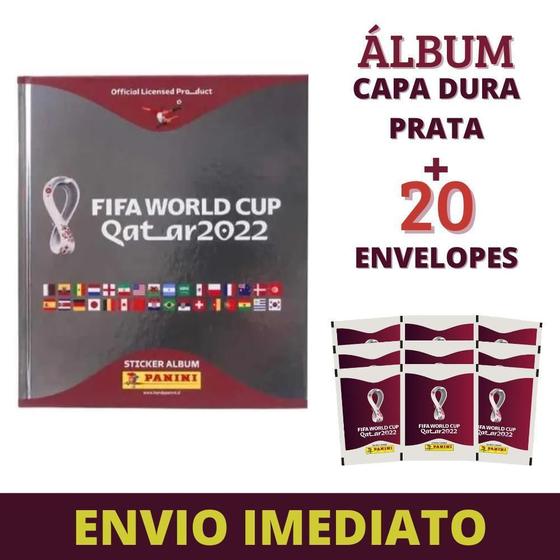 Imagem de Álbum Figurinhas Copa Mundo 2022 Qatar Prata + 20 Envelopes