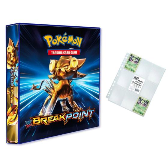 Álbum Pasta Fichário Pokemon com 10 Folhas YES 9 Bolsos XY Break Point Azul Capa Dura Reforçado Menor preço em Álbum Pasta Fichário Pokemon com 10 Folhas YES 9 Bolsos XY Break Point Azul Capa Dura Reforçado