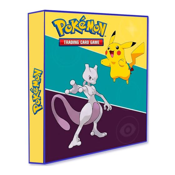 Imagem de Álbum Pasta Fichário Pokemon Mega Mewtwo e Pikachu Capa Dura Reforçado para Colecionar Cards e Carta