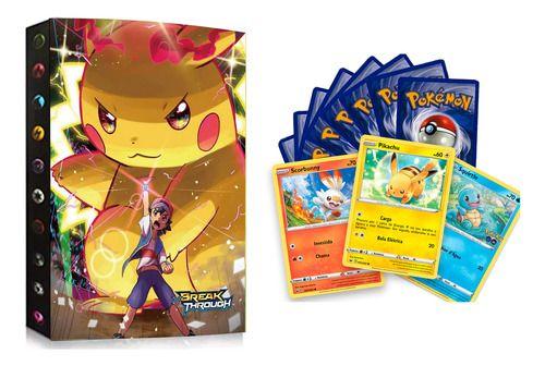 Imagem de Album Pasta Pokemon Pikachu Ash Porta 432 Cartas + 50 Cards