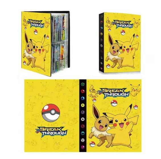 Imagem de Álbum Pokémon Pasta Porta Cartas Pokemon Pikachu Com Folhas