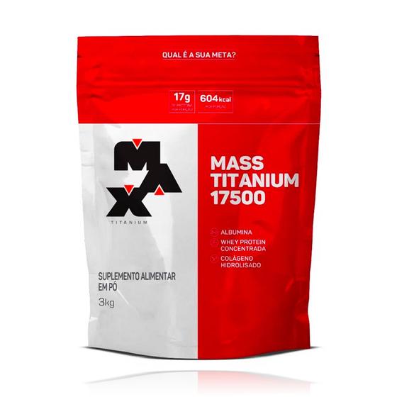 Albumina Mass Titanium 17:500 3 kg - Max Titanium - Sabores - Baunilha Menor preço em Albumina Mass Titanium 17:500 3 kg - Max Titanium - Sabores - Baunilha