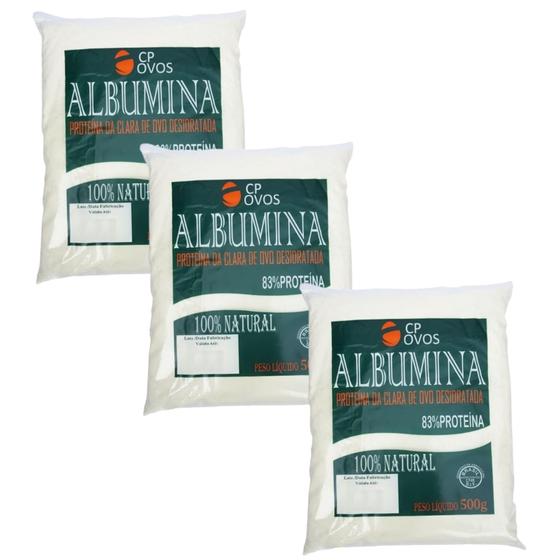 Albumina Pura 1,5 kg - Proteína 80% - Suplemento Integral - Cp Ovos - 3x500g Menor preço em Albumina Pura 1,5 kg - Proteína 80% - Suplemento Integral - Cp Ovos - 3x500g