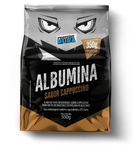 Albumina sabor cappuccino 500gr - proteína pura Menor preço em Albumina sabor cappuccino 500gr - proteína pura