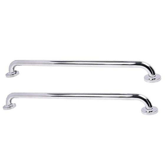 Imagem de Alça Barra De Apoio 70 cm Inox Kit 2 Uni Suporte Acessibilidade Idoso Gestante Criança Corrimao Casa Banehiro Box